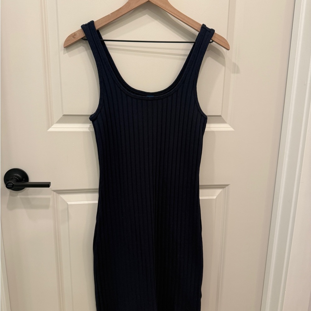 Classic Ribbed Tank Dress - Navy